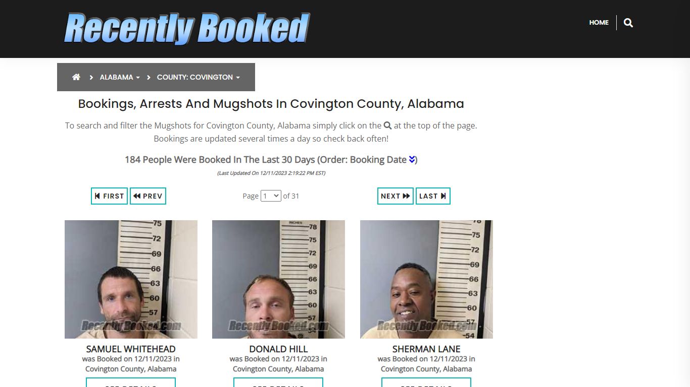 Bookings, Arrests and Mugshots in Covington County, Alabama